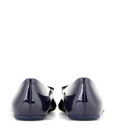 Shop Roger Vivier Gommette Patent Leather Ballet Flats In Blue