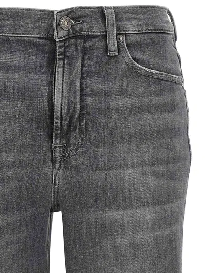 7 For All Mankind High-waist Flared Jeans With Classic Five-pocket Design In Gray