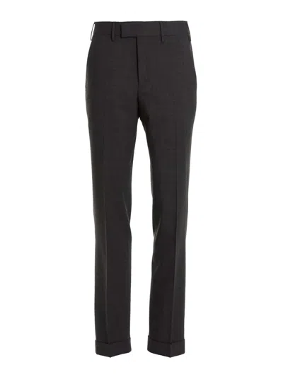 Pt Torino Trousers Tailored Cuffed Hem In Black