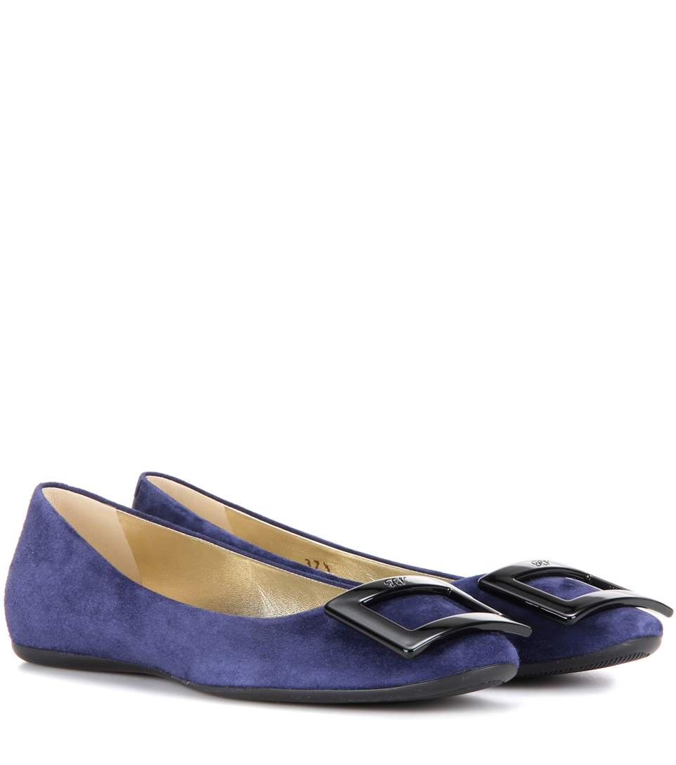 roger vivier gommette suede ballerinas