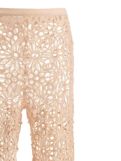 Norma Kamali Crochet Pants In Neutral