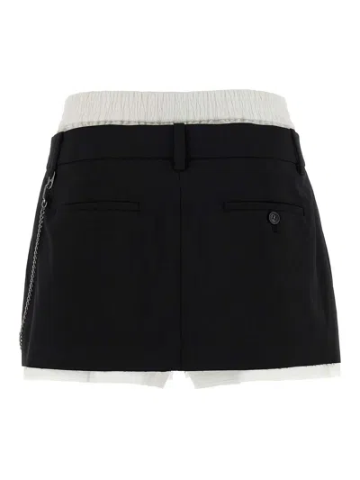 Alexander Wang Pre-styled Pleated Skort With Chain In Black