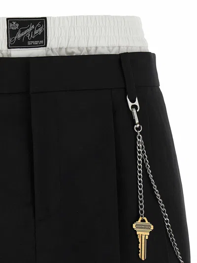 Alexander Wang Pre-styled Pleated Skort With Chain In Black