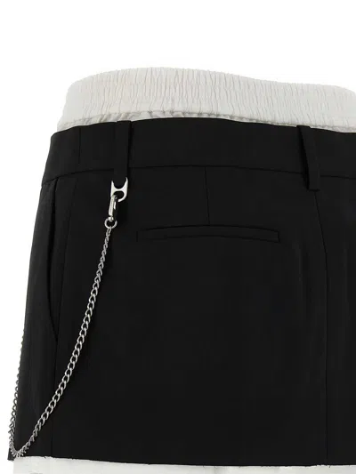 Alexander Wang Pre-styled Pleated Skort With Chain In Black