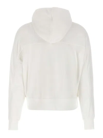 Brunello Cucinelli White Sweatshirt With Fixed Hood And Logo Patch On The Front In White
