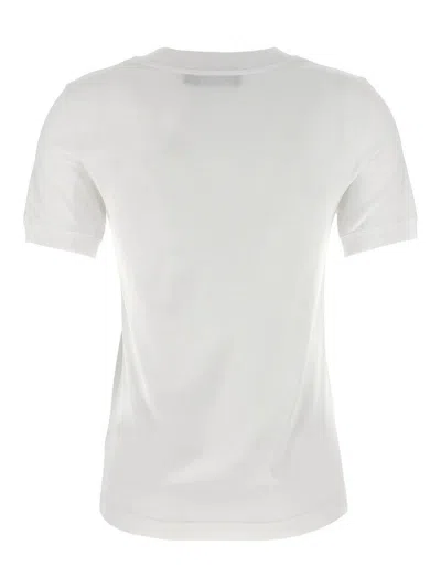 Dolce & Gabbana Embroidered Logo Crew Neck T-shirt In White