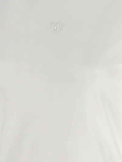 Dolce & Gabbana Embroidered Logo Crew Neck T-shirt In White