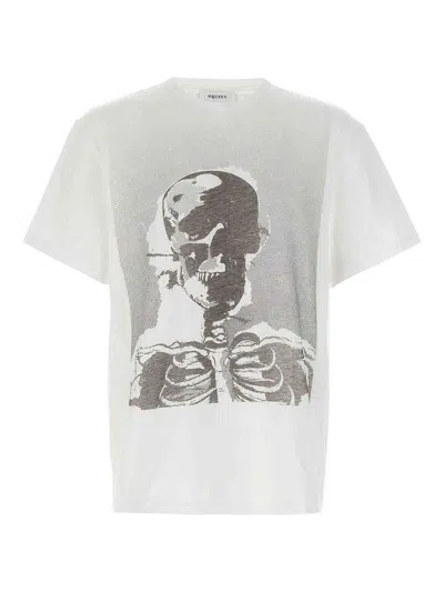 Alexander Mcqueen 'skeleton' T-shirt In Gray