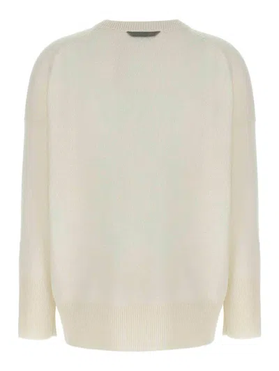 Brunello Cucinelli Cashmere Knit With Shiny Detail Clothing In Neutral