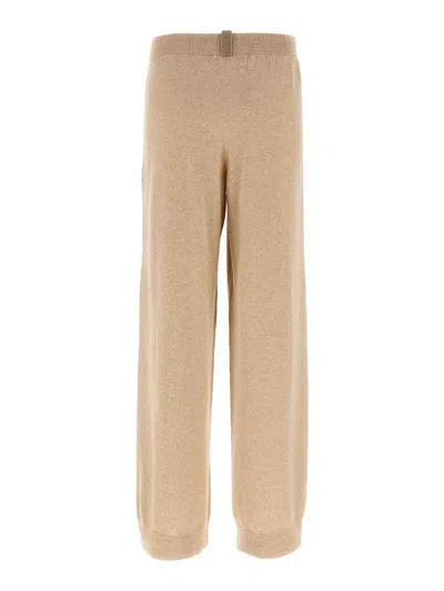Fabiana Filippi Cropped Wide-leg Pants With Ribbed Waistband And Vertical Seams In Brown