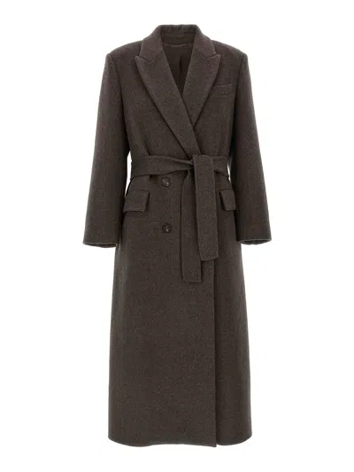 Brunello Cucinelli Brown Wool And Cashmere Coat In Brown