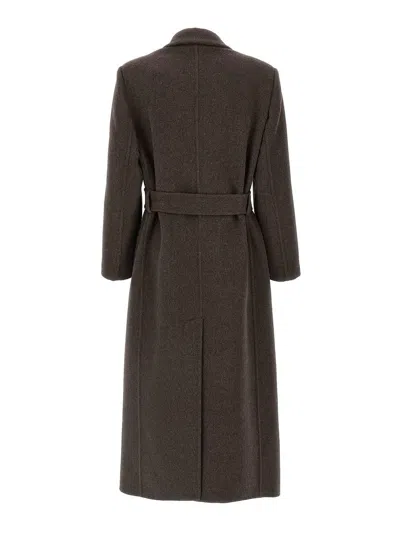 Brunello Cucinelli Brown Wool And Cashmere Coat In Brown