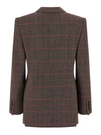 Chloé Chloe Women Checked Wool Tailored Jacket In Brown