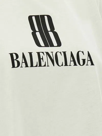 Balenciaga White Nano Bb Medium Fit T-shirt In White