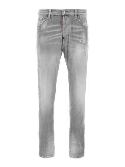 Dsquared2 Dsquared Grey Stretch Denim Skater Jeans In Gray