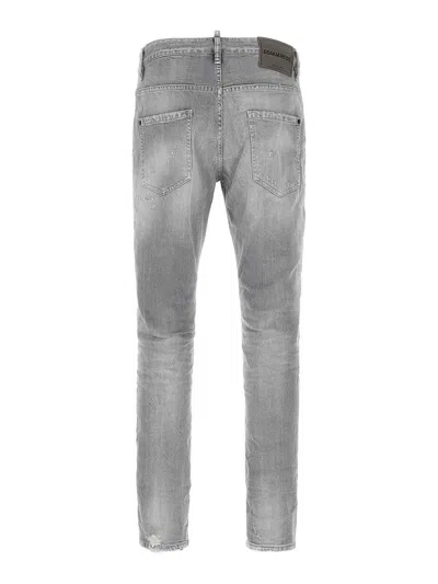 Dsquared2 Dsquared Grey Stretch Denim Skater Jeans In Gray