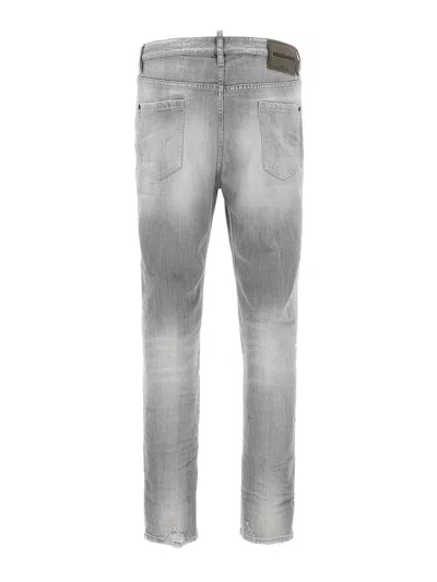 Dsquared2 Dsquared Grey Stretch Denim Skater Jeans In Gray