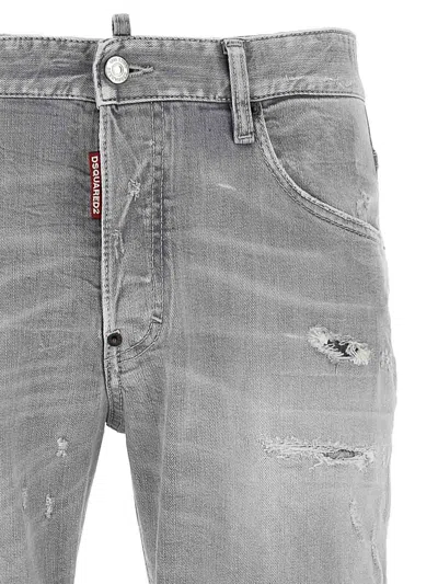 Dsquared2 Dsquared Grey Stretch Denim Skater Jeans In Gray