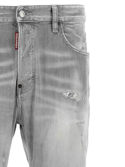Dsquared2 Dsquared Grey Stretch Denim Skater Jeans In Gray