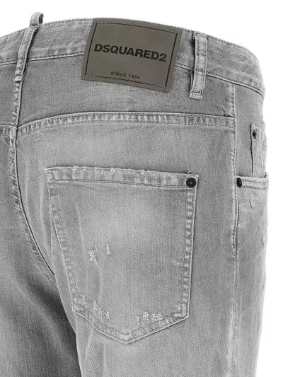 Dsquared2 Dsquared Grey Stretch Denim Skater Jeans In Gray