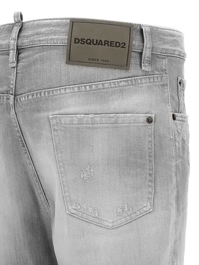 Dsquared2 Dsquared Grey Stretch Denim Skater Jeans In Gray