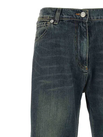 Magda Butrym '09' Faded Effect Denim Trousers With Belt Loops In Blue