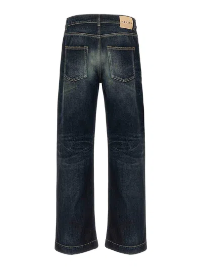 Alexander Mcqueen Wide Leg Faded Jeans In Black
