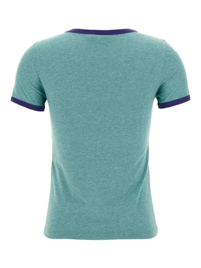 Chloé Fitted Logo T-shirt In Cotton-mix Jersey In Green