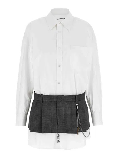 Alexander Wang Pre-styled Mini Shirt Dress In White