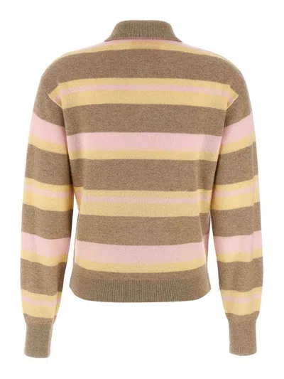 Guest In Residence Collegiate Stripe Polo Shirt In Brown