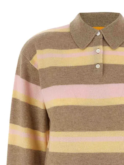 Guest In Residence Collegiate Stripe Polo Shirt In Brown