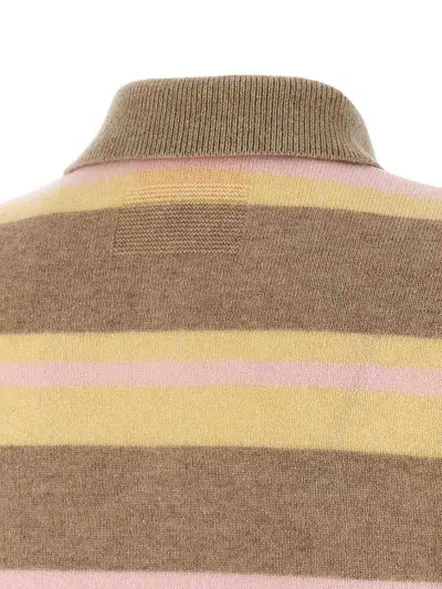 Guest In Residence Collegiate Stripe Polo Shirt In Brown