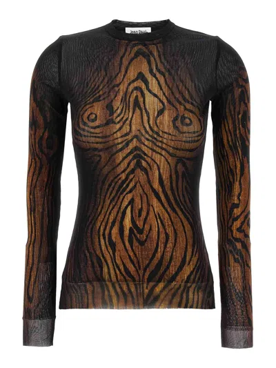 Jean Paul Gaultier Top The Wood In Tulle Stampato Donna In Multi