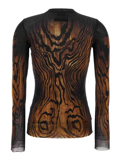 Jean Paul Gaultier Top The Wood In Tulle Stampato Donna In Multi