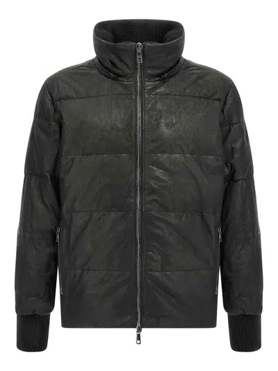 Giorgio Brato Removable Hood Down Jacket In Black