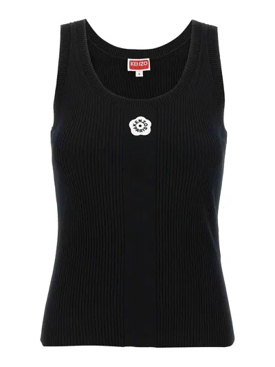 Kenzo Black Cotton Top In Black