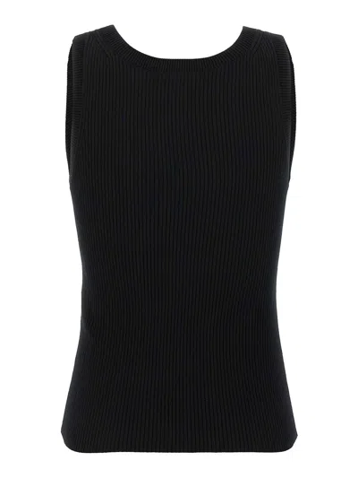 Kenzo Black Cotton Top In Black