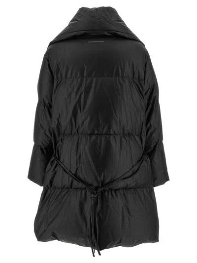 Mm6 Maison Margiela Mm6 By Maison Margiela Short Asymmetrical Down Jacket In Polyamide In Black