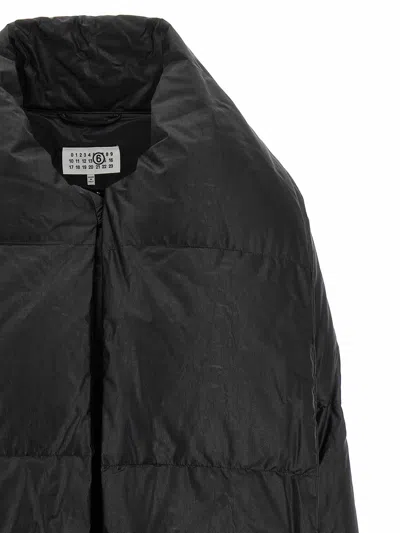 Mm6 Maison Margiela Mm6 By Maison Margiela Short Asymmetrical Down Jacket In Polyamide In Black