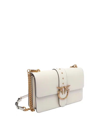 Pinko Love One Leather Crossbody Bag In White