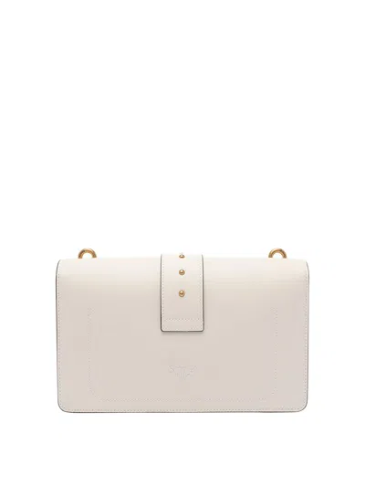 Pinko Love One Leather Crossbody Bag In White