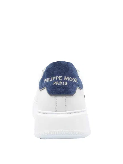 Philippe Model Temple Low Sneakers In White Leather In White