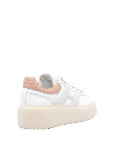 Hogan Chunky Platform Sneakers With Smooth And Textured Uppers In White