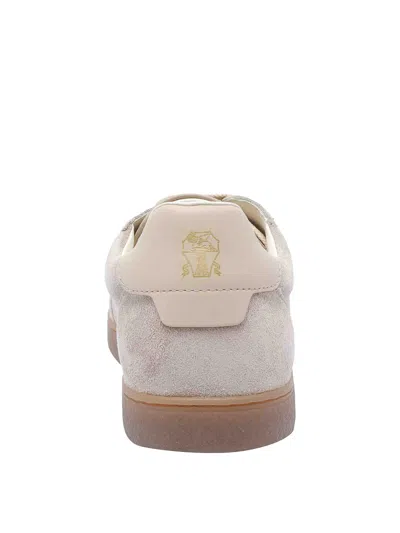 Brunello Cucinelli Beige Lace Up Sneakers In Multi