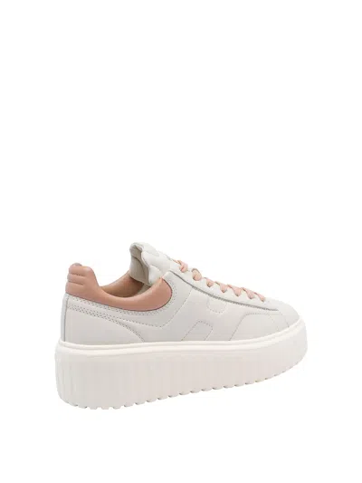 Hogan Chunky Platform Sneakers With Smooth And Textured Uppers In Neutral