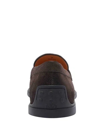 Tod's Loafers With Gommini On Back And Penny Strap In Brown