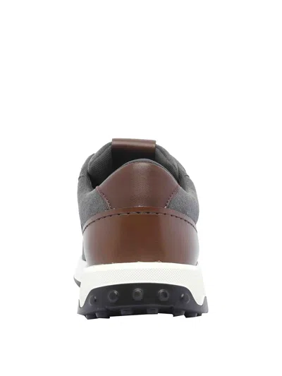 Tod's Suede Leather Sneakers In Gray