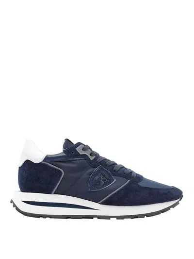 Philippe Model Tropez Haute Low Blue Sneaker In Blue