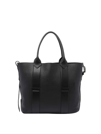 Hogan Handbag With Textured Finish And Double Handle In Black
