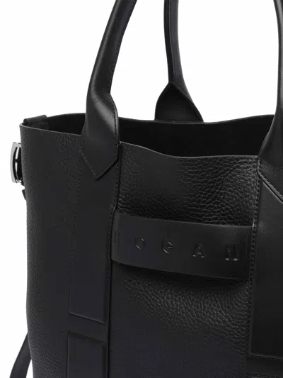 Hogan Handbag With Textured Finish And Double Handle In Black